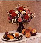 Henri Fantin-latour Wall Art - Flowers and Fruit